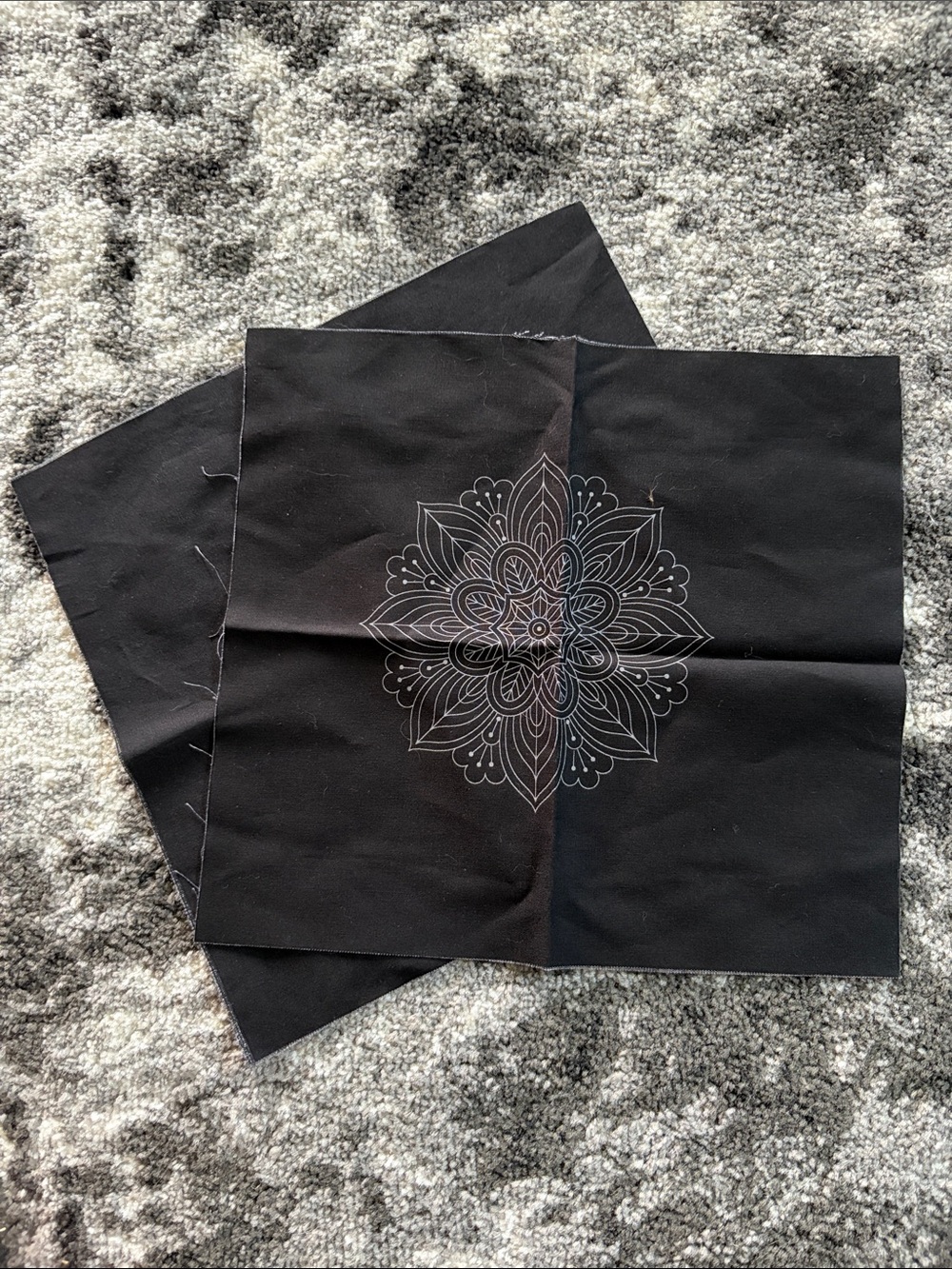 Duo of Black Mandala Embroidery Patterns